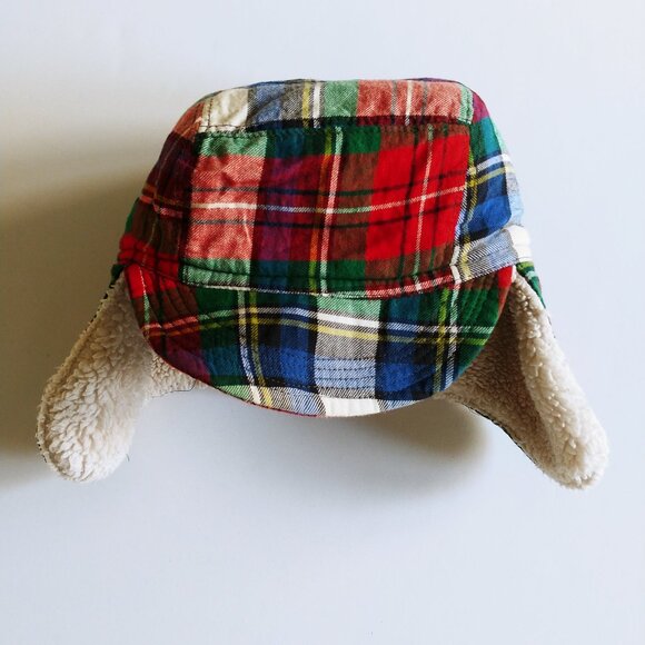 Baby Gap Plaid Sherpa Trapper Hat 12-18 Months (48 cm) - Picture 9 of 11